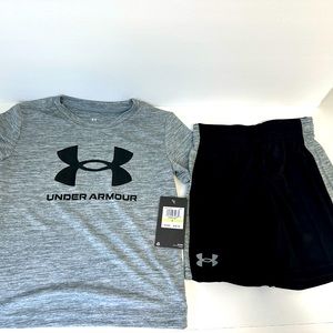 Under Armour 2-piece boys shirt and shorts set size 4